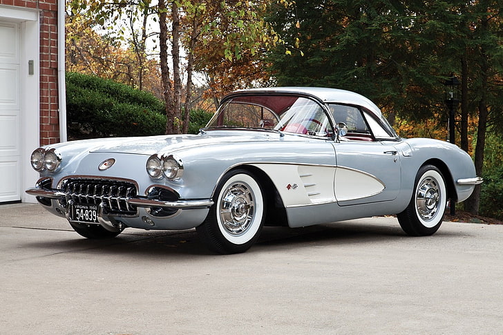 (c1), 1960, cars, chevrolet, classic, corvette, HD wallpaper