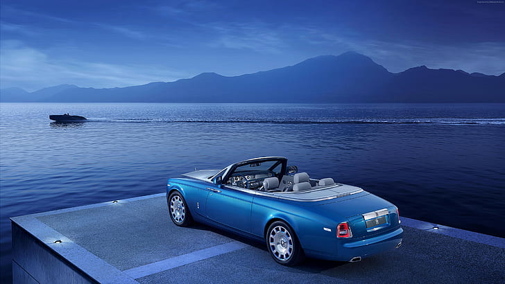 luxury cars, supercar, water, Rolls-Royce Phantom Drophead Coupe