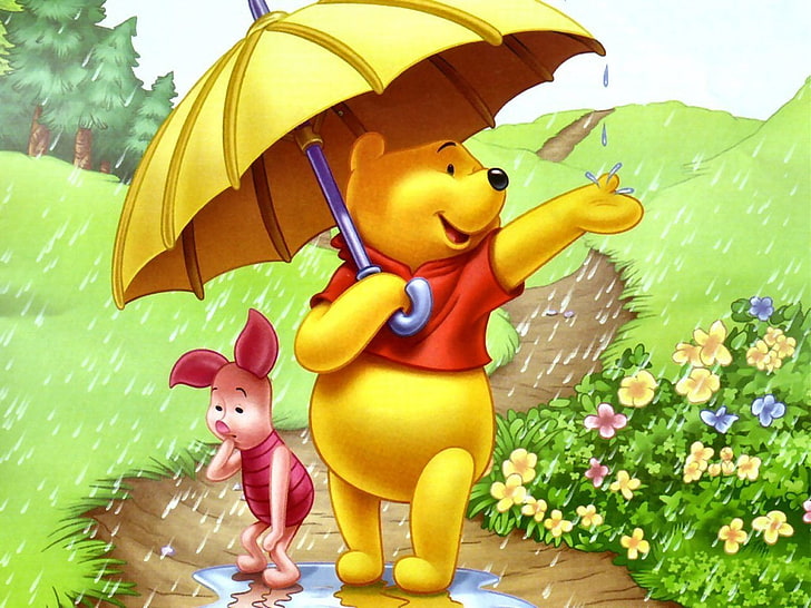 Winnie The Pooh and Piglet digital wallpaper, TV Show, representation, HD wallpaper