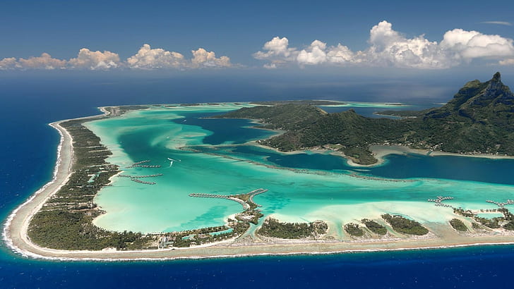 Bora Bora Island Of Paradise In French Polynesia Landscape Nature Sea Wallpaper Hd 1920×1200