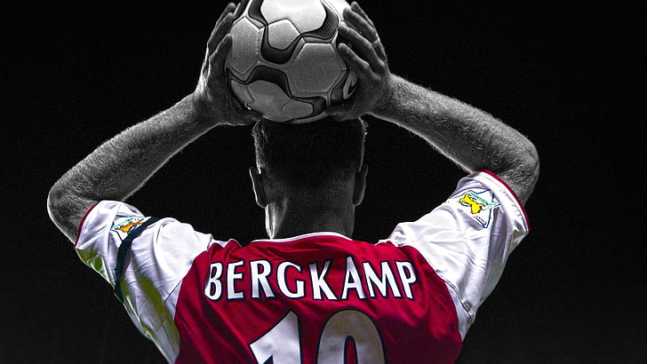 Dennis Bergkamp, footballers, Arsenal Fc, selective coloring, HD wallpaper