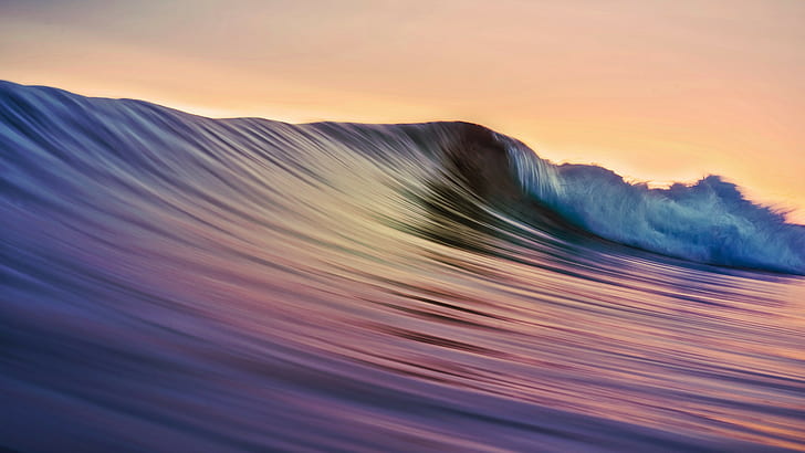 dancing wave, waves, long exposure, nature, sunset, landscape, HD wallpaper
