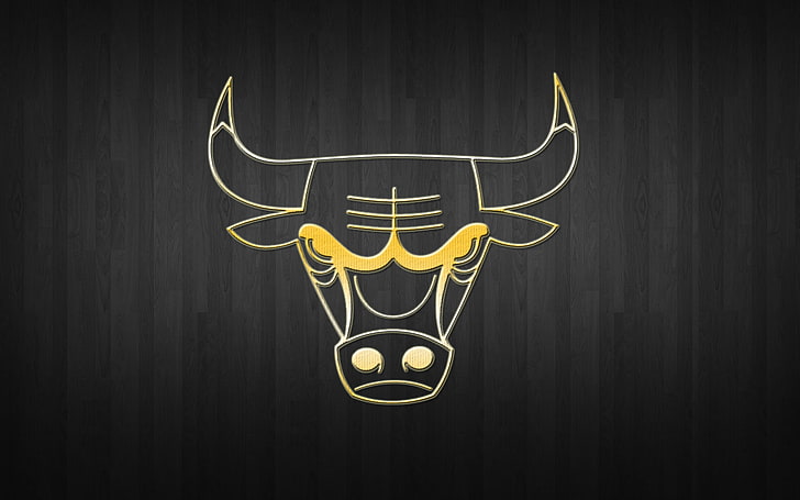 Chicago Bulls logo wallpaper, Basketball, Background, Gold, NBA, HD wallpaper