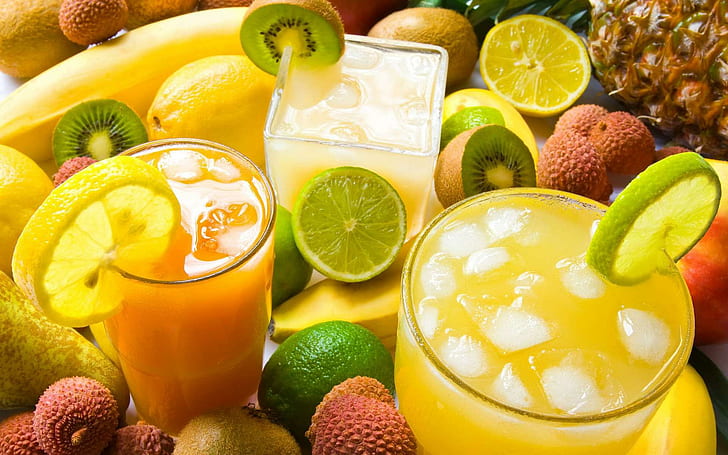 Limes Juice Kiwi Fruits Photos, drinks, HD wallpaper