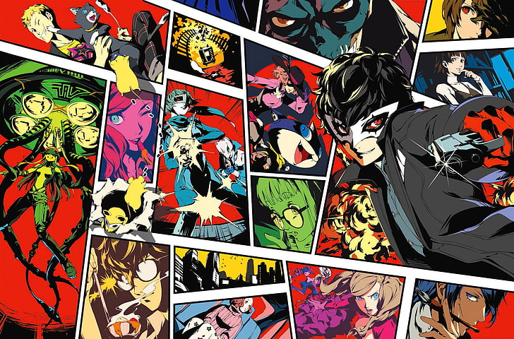 anime wallpaper, Persona, Persona 5, Joker (Persona), Phantom Thieves of Hearts