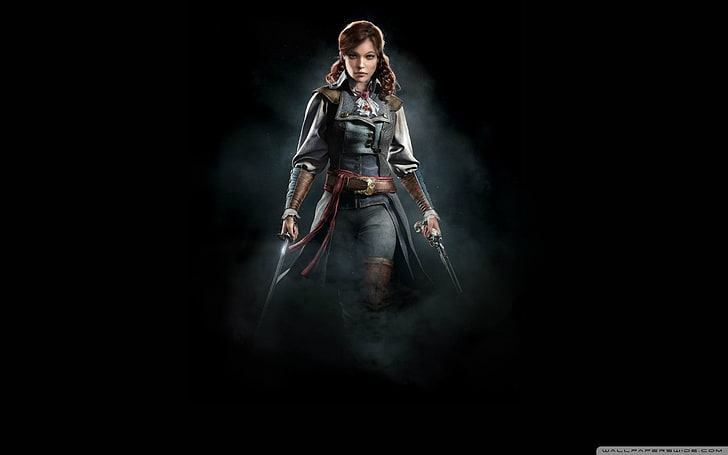 Assassin's Creed: Unity, video games, full length, black background, HD wallpaper