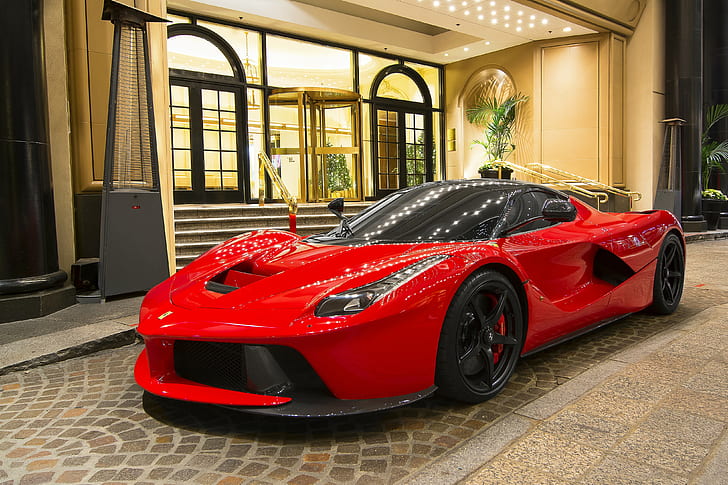 Ferrari LaFerrari, sports car, red, HD wallpaper