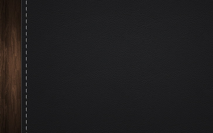 black leather pad, wood, background, texture, backgrounds, pattern, HD wallpaper