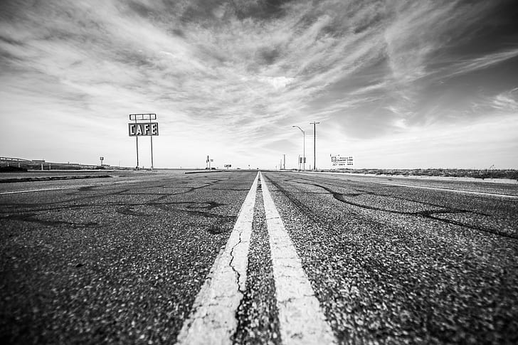 photo of white and black concrete road, I Need, Get Back, Out on the Road, HD wallpaper