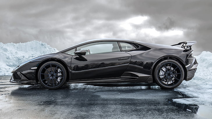 black coupe, Mansory, Lamborghini, Lamborghini Huracan, car, mode of transportation, HD wallpaper