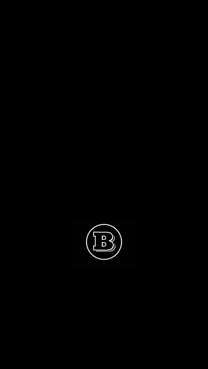 Brabus, black, logo, portrait display, simple, minimalism, copy space, HD wallpaper