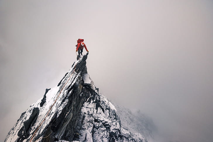 climbing a mountain wallpaper