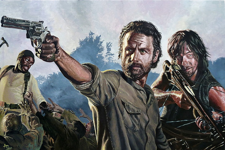 Rick Grimes Negan Art Print Daryl Dixon Carol Peletier The Walking Dead TWD Rick Poster in Classy Black and White