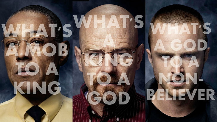 men's yellow button-down top collage, Breaking Bad, TV, typography, HD wallpaper