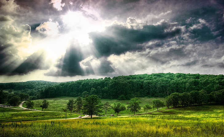 Valley Forge Pennsylvania HDR, green leafed trees, Aero, Creative