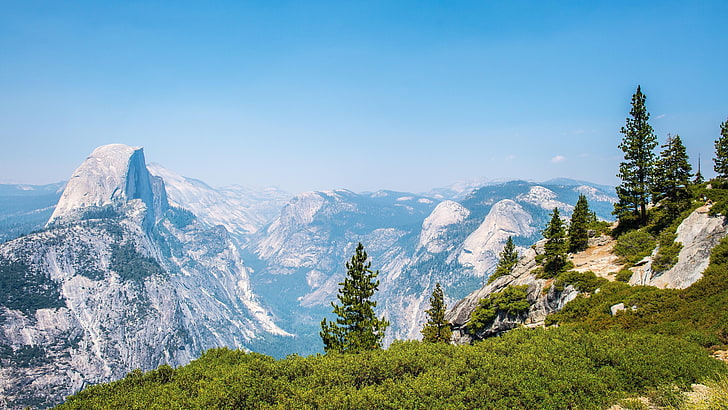 national park, 5k uhd, viewpoint, half dome, glacier point