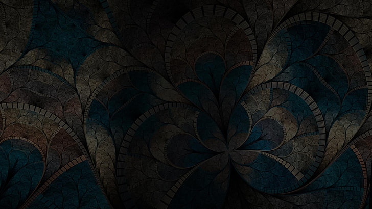 HD wallpaper: abstract, Dark, digital art, Fractal, Fractal Flowers ...