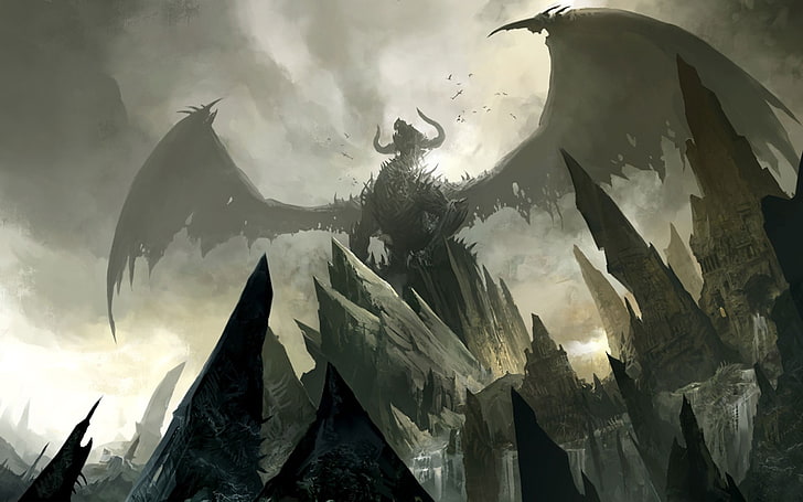 Monster Hunter World splash art, fantasy art, concept art, Guild Wars, HD wallpaper