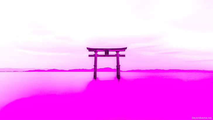 Shinto, Japan, vaporwave, LoFi, HD wallpaper