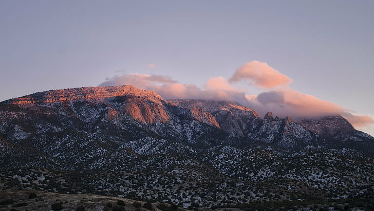 clouds on mountain, Sandia Peak, Sunset, New Mexico, nikon D7000, HD wallpaper
