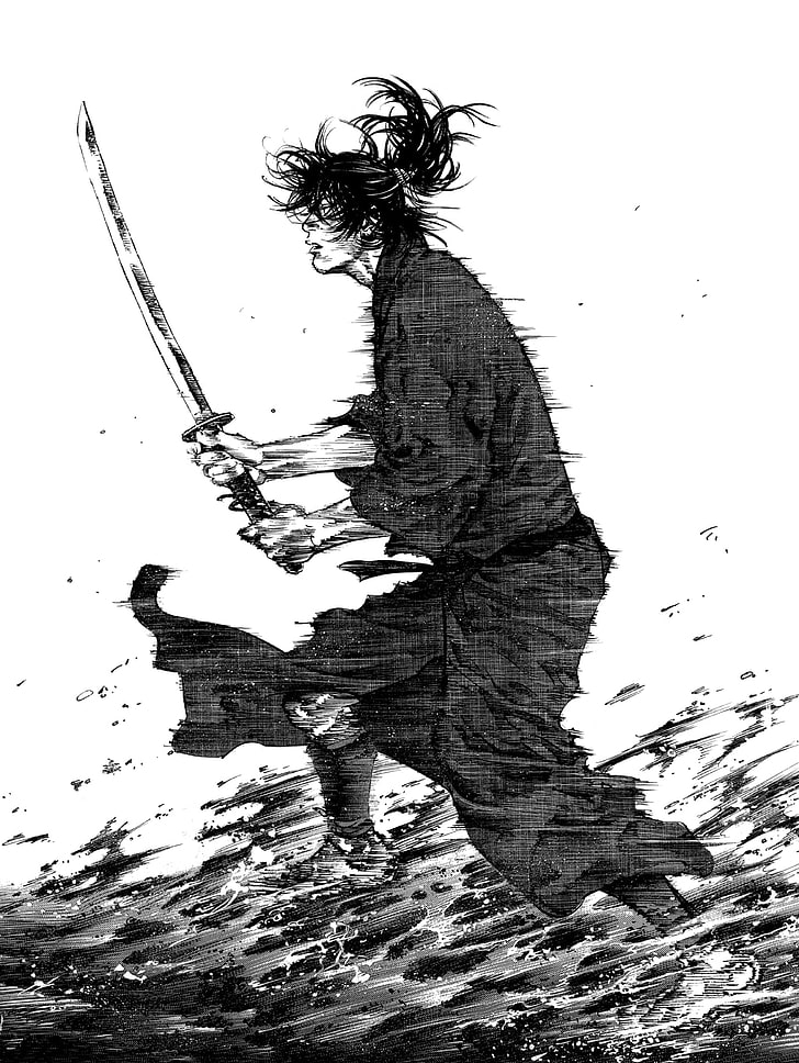 Vagabond, Takehiko Inoue, Vagabond : Sumi, samurai, sword, one person, HD wallpaper