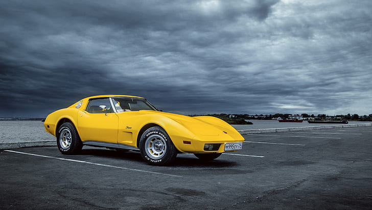 yellow cars, Corvette, Chevrolet Corvette, Chevrolet Corvette C3, HD wallpaper