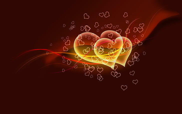 Flying Hearts, love, HD wallpaper