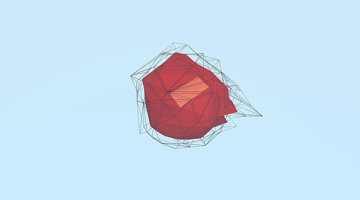 IsoRock, red and beige sketch, Artistic, Abstract, lines, low poly, HD wallpaper