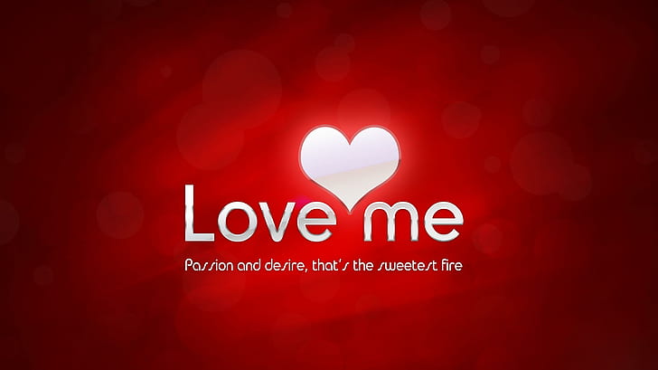 Love Me., heart, 3d and abstract, HD wallpaper
