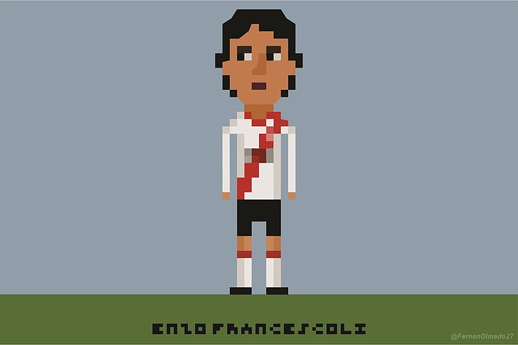 man illustration, Enzo Francescoli, River Plate, Uruguay , soccer pitches, HD wallpaper