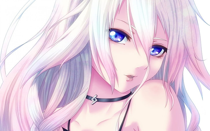 Hd Wallpaper White Haired Anime Character Ia Vocaloid Looking At Camera Wallpaper Flare