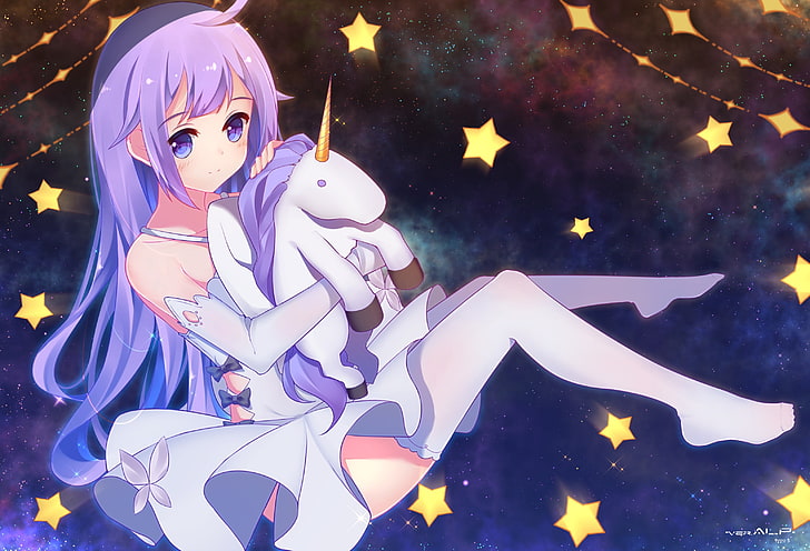 space, anime, unicorn, girl, azur lane, hms unicorn