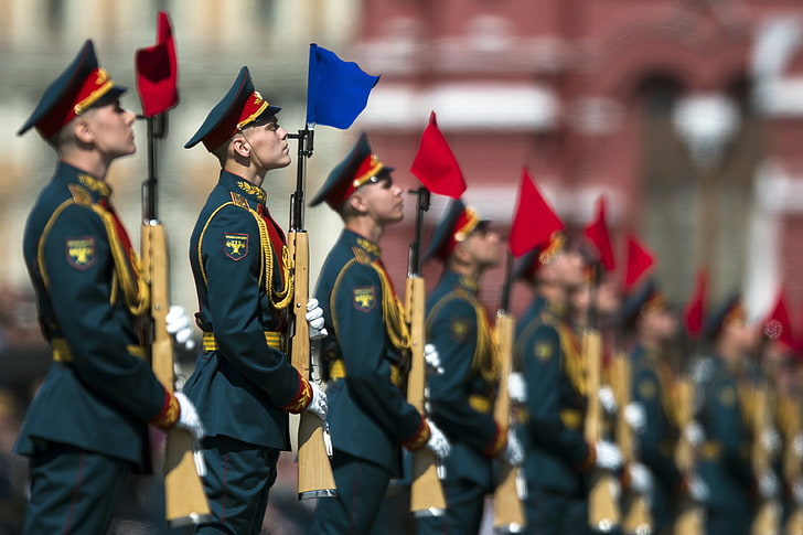 weapons, holiday, victory day, soldiers, parade, flags, red square
