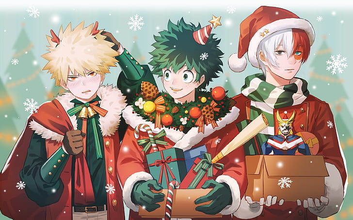 HD wallpaper: Anime, My Hero Academia, Christmas, Gift, Izuku Midoriya,  Katsuki Bakugou | Wallpaper Flare