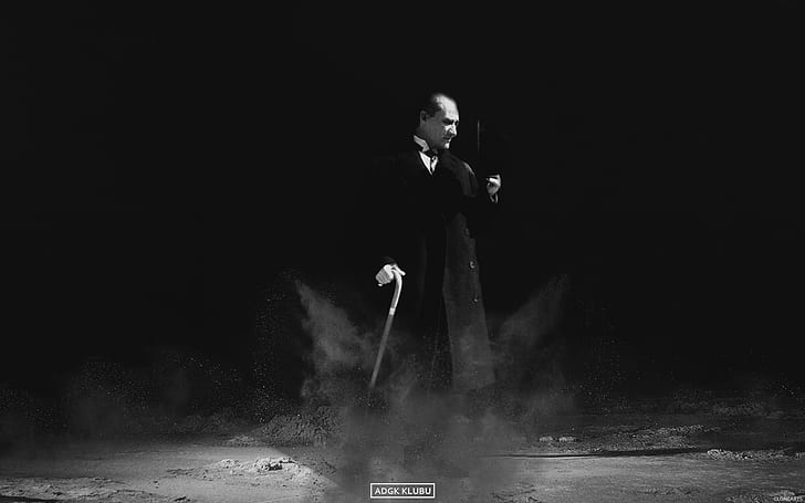 adult's grey stick cane, Mustafa Kemal Atatürk, Turkish, men, HD wallpaper