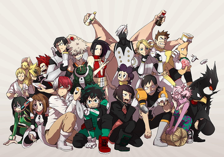 Anime, My Hero Academia, Denki Kaminari, Eijiro Kirishima, Fumikage Tokoyami, HD wallpaper