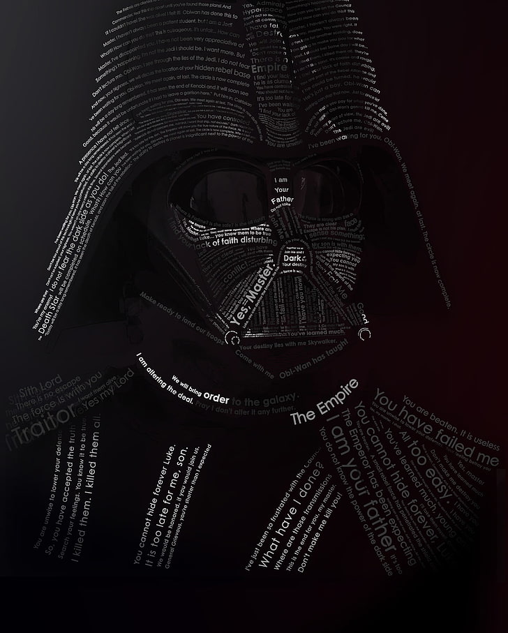 Hd Wallpaper Star Wars Darth Vader Typography Typographic Portrait 1280x1594 Video Games Star Wars Hd Art Wallpaper Flare