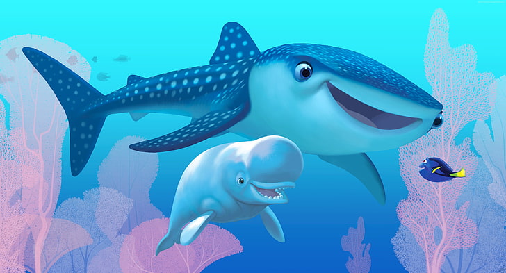 shark, animation, fish, Pixar, nemo, Finding Dory, HD wallpaper