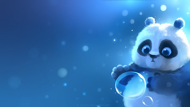HD wallpaper: panda illustration, bubble, by Apofiss, blue, underwater,  nature | Wallpaper Flare
