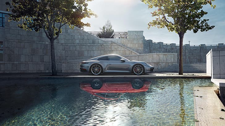 machine, water, style, reflection, sports, generation, Porsche 911 Carrera S, HD wallpaper