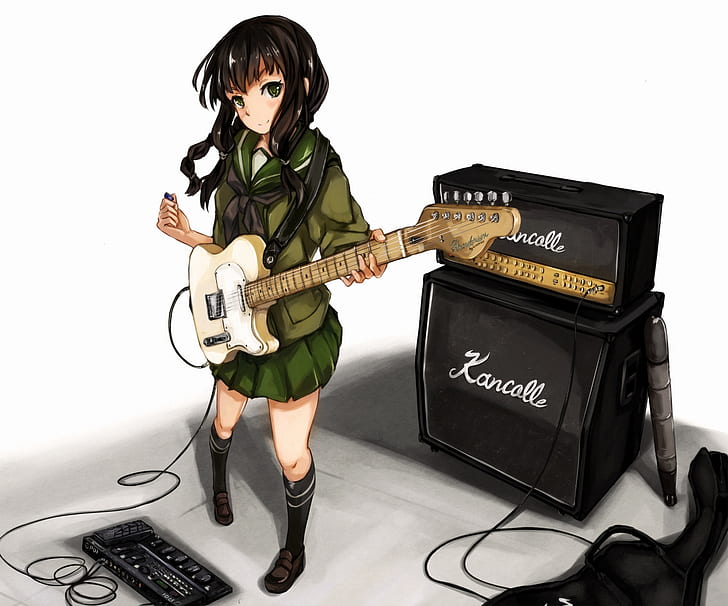 HD wallpaper: girl, guitar, anime, art, form, schoolgirl, tool, kantai  collection | Wallpaper Flare
