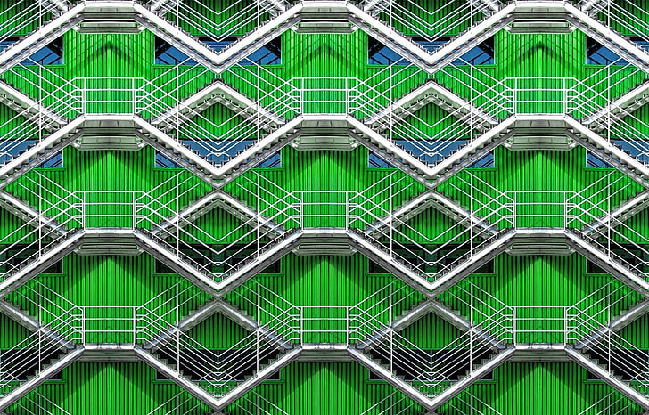 architecture, backgrounds, pattern, full frame, green color, HD wallpaper