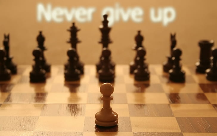 quote, chess, motivational, typography, depth of field, HD wallpaper