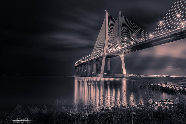 photo of grayscale suspension bridge, portugal, lisbon, portugal, lisbon