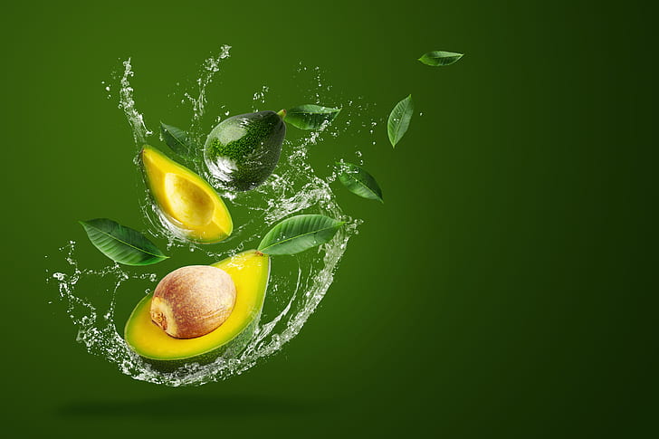 water, squirt, green, background, splash, avocado
