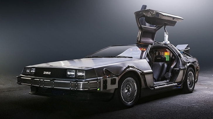 black and gray coupe digital wallpaper, Back to the Future, DeLorean