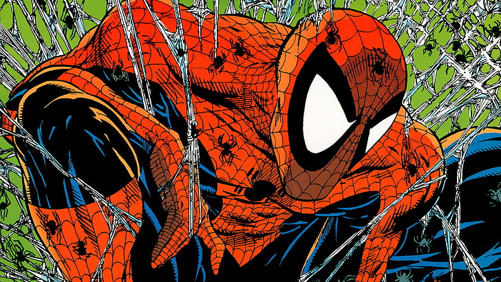 Spider-Man illustration, comics, Peter Parker, no people, low angle view, HD wallpaper