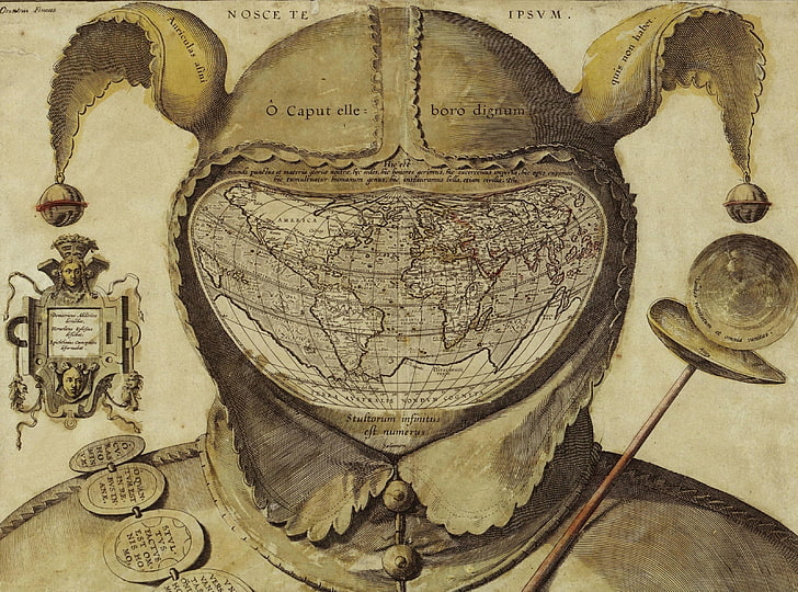 Fool's Cap Map Of The World, brown map, Vintage, art and craft, HD wallpaper