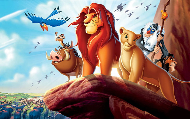 Lion King digital wallpaper, monkey, Timon, the lion king, Pumbaa, HD wallpaper