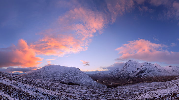 Scottish Highland Winter HD Wallpaper, snowy mountain, Europe